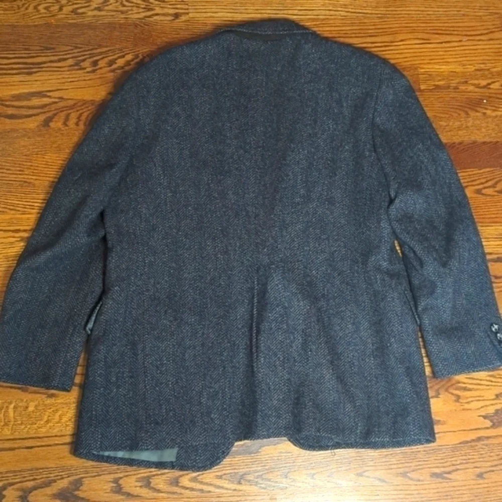 Vtg Pendleton Sports Coat quality heavy wool menswear print gray tweed Sz 46